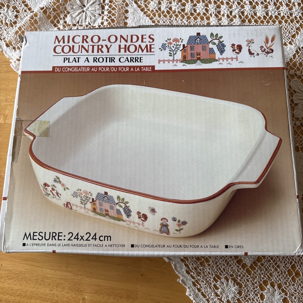 Vintage Jamestown COUNTRY HOME Square Baker Casserole Dish Read Description